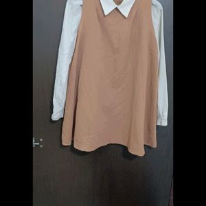 Nude Korean Skater Dress