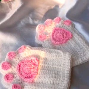 Cat Paw Fingerless Gloves 🧤🌷