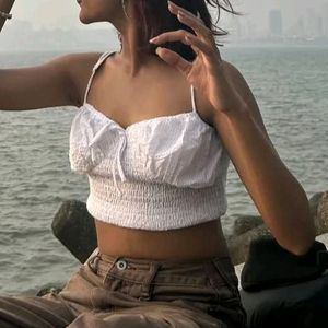 White Cute Stylish CROP TOP