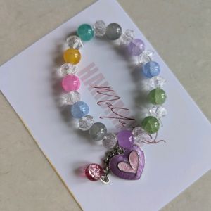 ♥️ Lavender Heart Pastel Beads Bracelet♥️