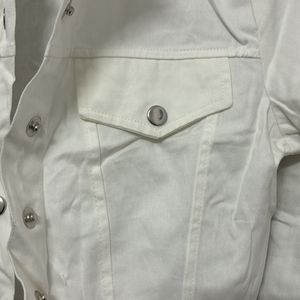 Women Denim White Jacket