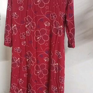 Anouk Red Printed Kurta