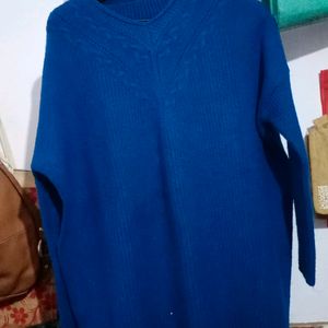 teal color beautiful long sweater