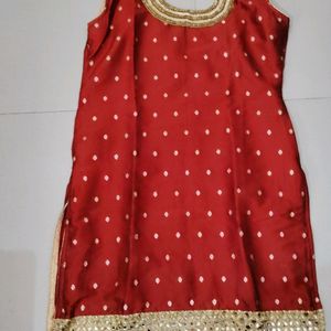 Patiyala Slwar Kurta With Duptta .. Maroon &cream