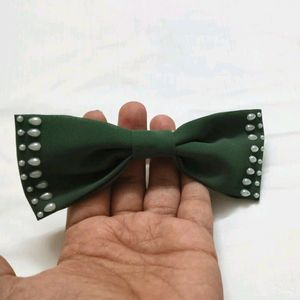 Dark Sage Green Bow With Hairband