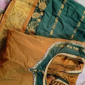 Pattu Pavadai With Stitched Lining Silk Cotton Blo