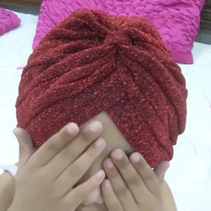 40 Rupees Off,New Shimmer Knot Pleated Turban Cap