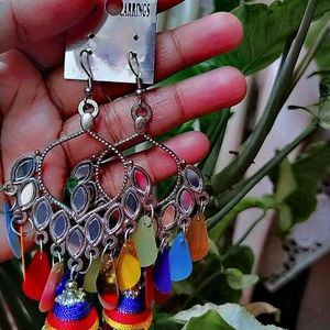 Multicolour Long Earrings For Women And Girls