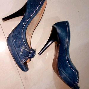 DENIM PENCIL HEELS club Heel