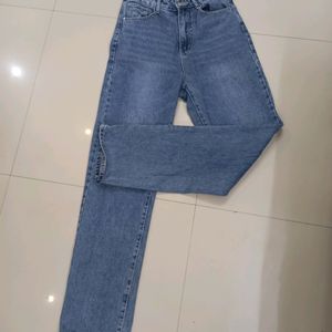 Mid Blue Straight Fit Denim