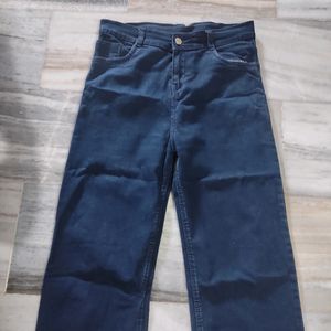 Dark Blue Straight Jeans For Women Girls