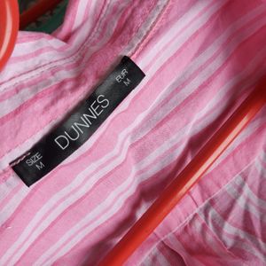 Dunnes Pink And White Strip Shirt