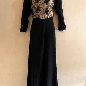 Korean Long Designer Black Gown