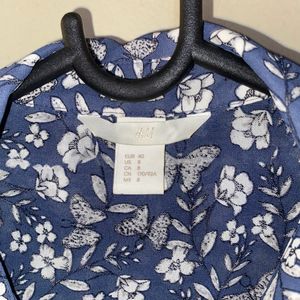 Offer Price H&M Blue Floral Print Sleeveless Top