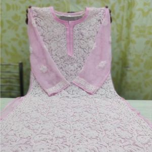 Pink Chikankari Kurta