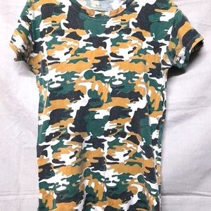 Military Camouflage Design Tees Women's Tshirt Top