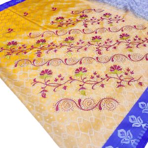 Soft Silk Saree With Embroidery And Sparkle