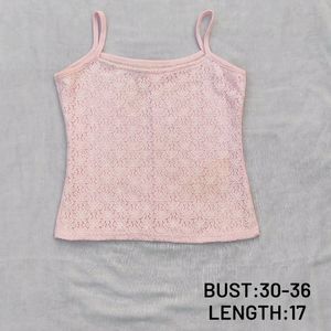 Cute Baby Pink Lacey Cami Top