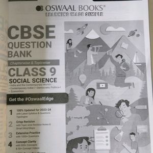 CLASS 9 SOCIAL SCIENCE OSWAAL QUESTION BANK