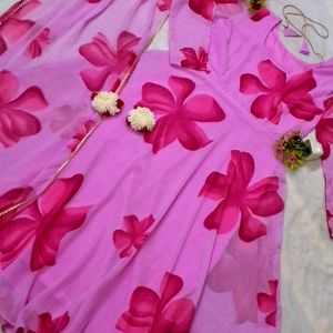 Pink Anarkali Suit Set