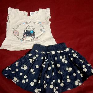 Baby Girl T-shirt Skirt Dress 6to12 Months