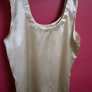 Golden Satin Hand Stitched Top