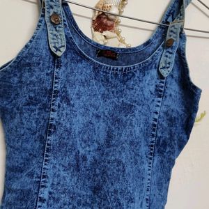 denim dungaree dress