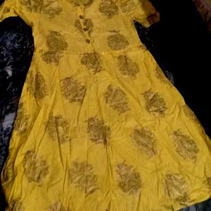 Women Yellow Printed Kurta