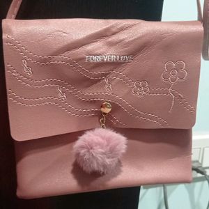 Peach Colour Sling Bag