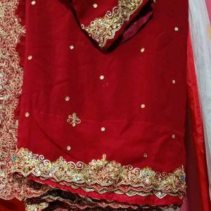 Red Wedding Saree With Blouse ♥️