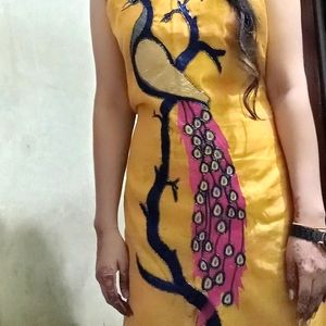 Peacock Design Full Length Kurti