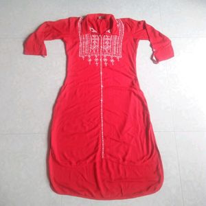 Women Red Kurti