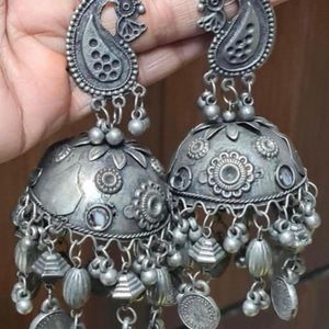 Big Oxidised Earrings