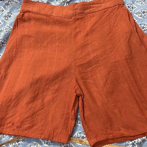 High Waisted Orange Shorts