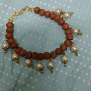 Pearl With Wooden Bracelet