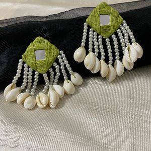 Thread Mirror Navratri Earrings