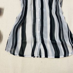 Black Stripped Trendy Top