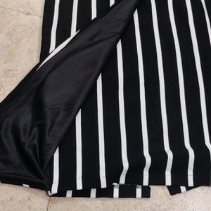 Halter-neck Black and White Striped dress