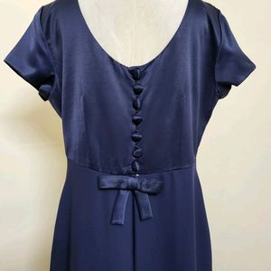 Navy Blue Satin Gown