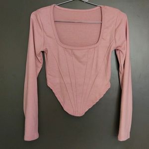 Corset Style Square Neck Top