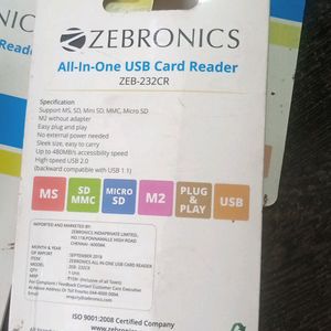 4p Zebronics Brand New All In One Card Reader