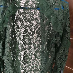 Green Colored Laced Shirt