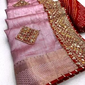 New Cotton Silk Zari Work Saree