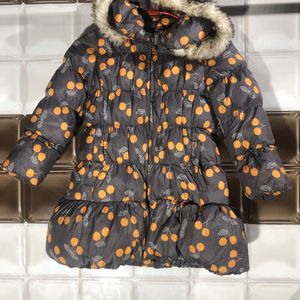 Kids Winter Puffer Jacket With Fur Hood-