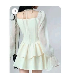 Vellarmi Pinteresty Long Sleeve Corset Mini Dress