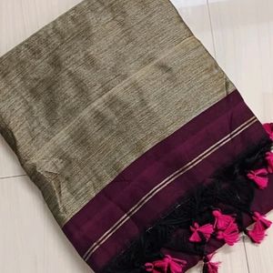 Khadi Cotton Silk Blend Saree