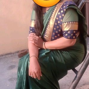 Green Saree With Beautiful Border