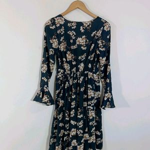 Black Printed Dress 🌷🛍️