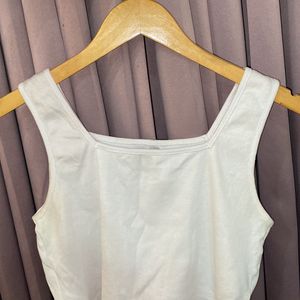 White Ribbed Croptop Women