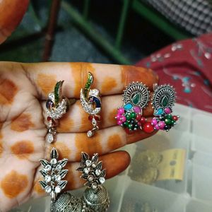 Combo Of 4 Set Oxidised Jhumka